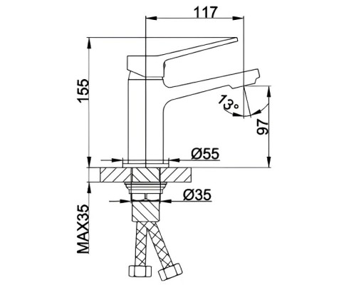 Смеситель для раковины Frap H61 F1061 Хром