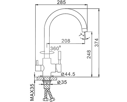 Смеситель для кухни Frap H52 F4352 Хром