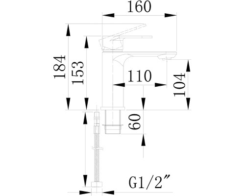 Смеситель для раковины Boch Mann Santa BM8595 Черный