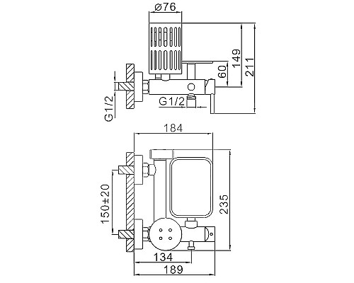 Гигиенический душ со смесителем Frap F7513 Хром