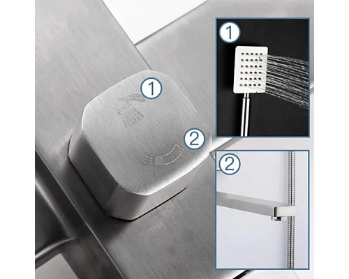 Смеситель для ванны Frap H802 F22802 универсальный Нержавеющая сталь