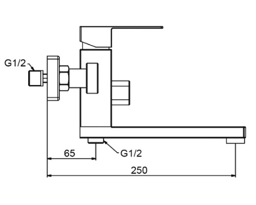 Смеситель для ванны Frap H802-6 F32802-6 универсальный Черный матовый