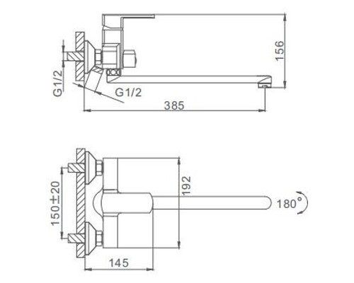Смеситель для ванны Frap H73 F2273 универсальный Хром