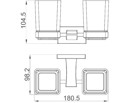 Стакан для зубных щеток Gappo G0708 двойной Хром