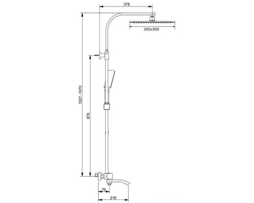 Душевая система Gappo G07-6 G2407-60 с термостатом Черная матовая