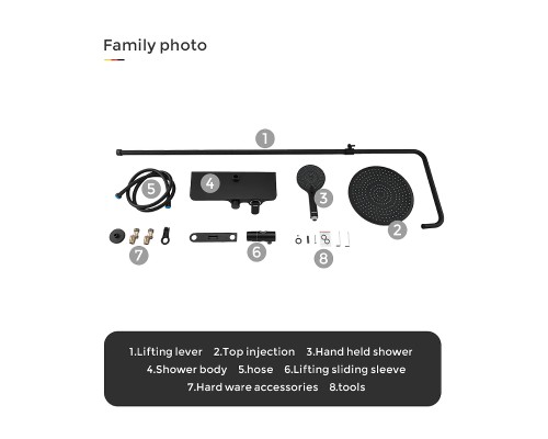 Душевая система Gappo G2495-5 Черная матовая