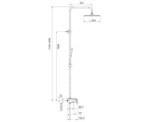 Душевая система Gappo G2495-5 Черная матовая