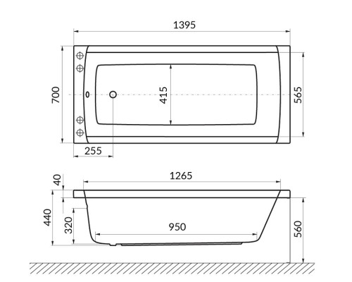 Акриловая ванна Excellent Aquaria 140x70 WAEX.AQU14.SOFT.CR с гидромассажем