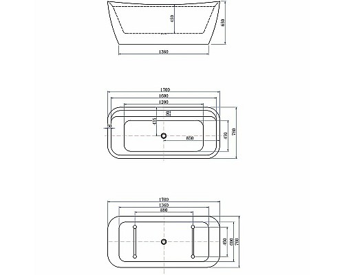 Акриловая ванна Allen Brau Infinity 2 170x78 2.21002.20 без гидромассажа