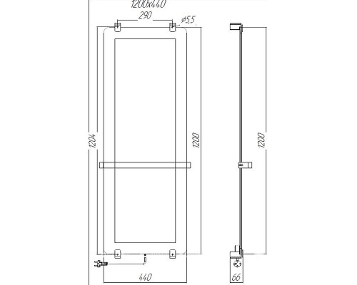 Электрический полотенцесушитель Allen Brau Infinity 44x120 зеркальный