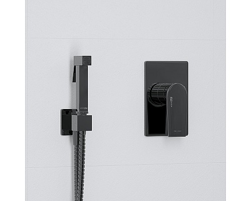 Гигиенический душ со смесителем WasserKRAFT А66096 Черный глянец