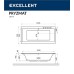 Акриловая ванна Excellent Pryzmat Slim 160x75 с гидромассажем
