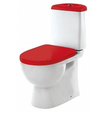 Унитаз Sanita Luxe Best Luxe SL DM Red WC.CC/Best/2-DM/RED.G/S1 Белый/ с бачком и красным сиденьем Микролифт