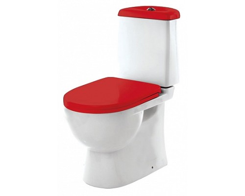 Унитаз Sanita Luxe Best Luxe SL DM Red WC.CC/Best/2-DM/RED.G/S1 Белый/ с бачком и красным сиденьем Микролифт