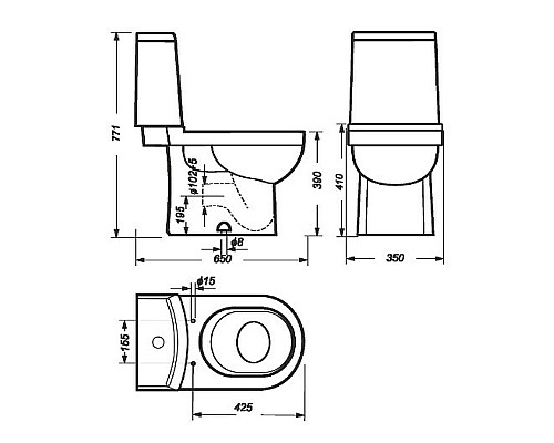 Унитаз Sanita Luxe Next Luxe SL DM WC.CC/Next/2-DM/WHT.G/S1 Белый с бачком и сиденьем Микролифт