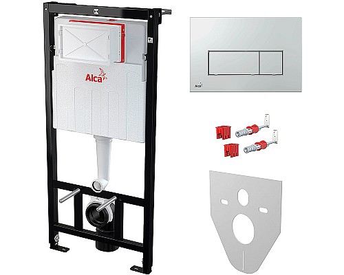 Инсталляция Alcaplast AM101/1120-4:1 RU M571-0001 для унитаза с клавишей смыва Хром глянец