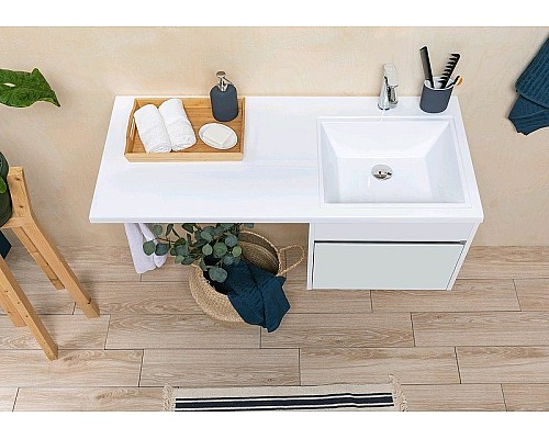 Тумба с раковиной Aquanet Токио 130 R 239218 подвесная Белая