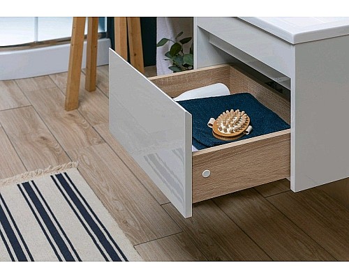 Тумба с раковиной Aquanet Токио 130 R 239218 подвесная Белая