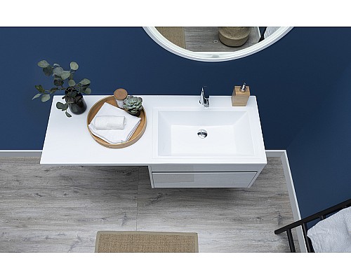 Тумба с раковиной Aquanet Токио 130 R 239218 подвесная Белая