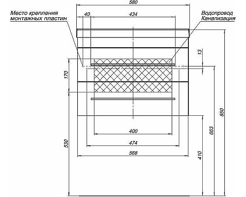 Комплект мебели для ванной Aquanet Верона 58 287651 подвесной Белый