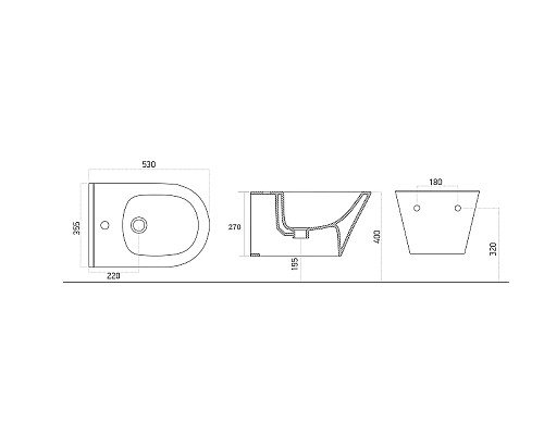 Биде Logan L3WB AVVA 288927 подвесное Черное матовое