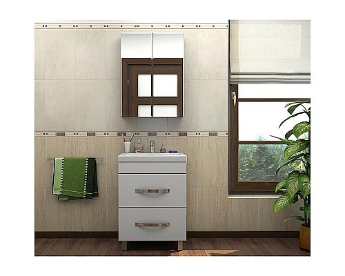 Тумба с раковиной Какса-А Квадро 50 004134 Белая