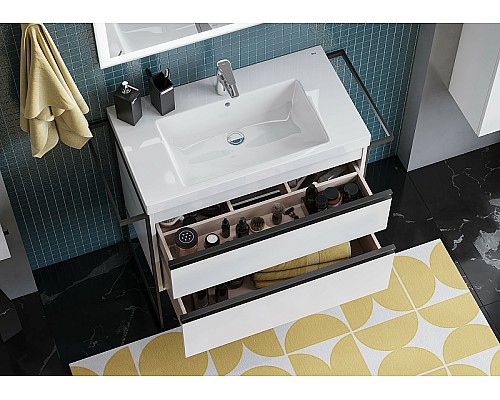 Тумба под раковину Roca Domi 80 A857459806 подвесная Белый глянец