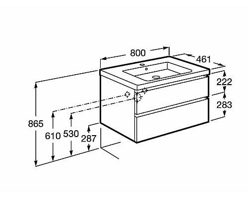 Тумба под раковину Roca Domi 80 A857459806 подвесная Белый глянец