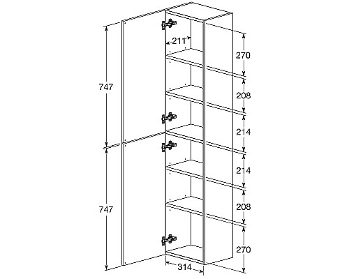 Шкаф пенал Roca The Gap 35 A857427806 подвесной Белый глянец