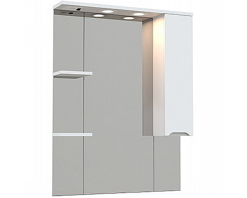 Зеркало со шкафом Avanti Uno 80 R 000711 с подсветкой Белое глянцевое Зеркало со шкафом Avanti Uno 80 R 000711 с подсветкой Белое глянцевое