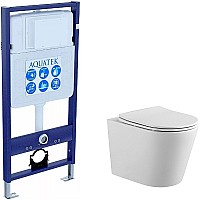 Комплект унитаза с инсталляцией Aquatek SET AQUATEK ВЕГА cmp с сиденьем Микролифт