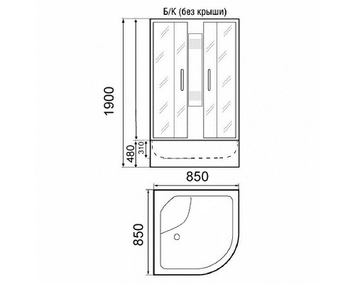 Душевая кабина Parly Tomorrow 85x85 без гидромассажа