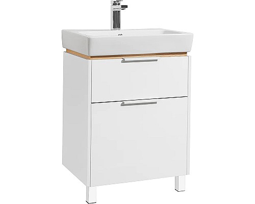 Тумба с раковиной STWORKI Дублин 60 406302 Белая Светлое дерево
