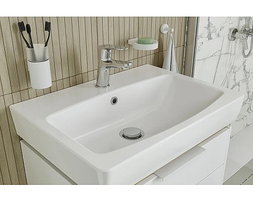 Тумба с раковиной STWORKI Дублин 60 406302 Белая Светлое дерево