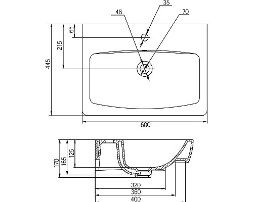Тумба с раковиной STWORKI Дублин 60 406302 Белая Светлое дерево