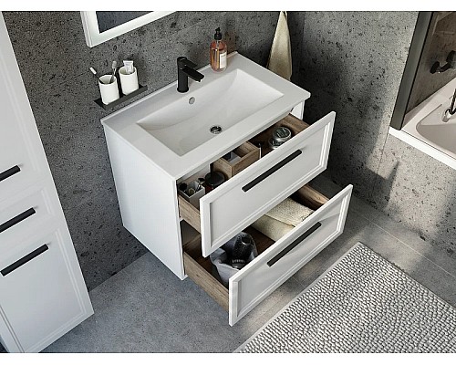 Тумба с раковиной STWORKI Эстерсунд 75 440912 подвесная Белая матовая