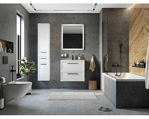 Тумба с раковиной STWORKI Эстерсунд 75 440912 подвесная Белая матовая