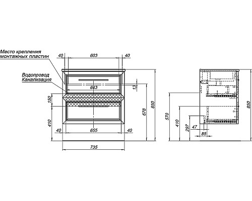 Тумба с раковиной STWORKI Эстерсунд 75 440912 подвесная Белая матовая