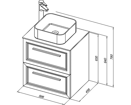 Тумба с раковиной STWORKI Эстерсунд 60 459718 подвесная Белая матовая Простоун беж