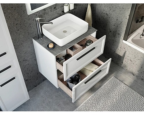 Комплект мебели для ванной STWORKI Эстерсунд 75 460032 подвесной Белый матовый Роверелла