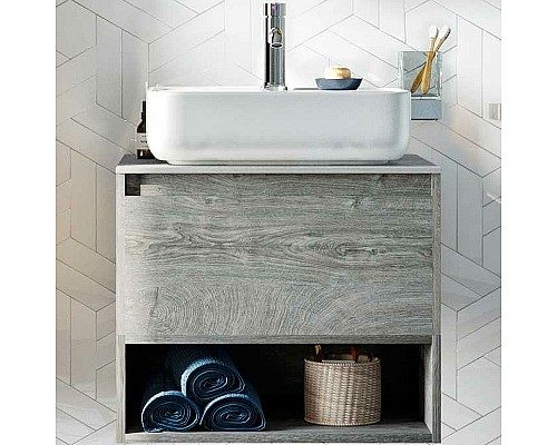 Тумба с раковиной STWORKI Карлстад 60 427704 подвесная Дуб рошелье