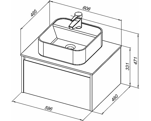 Тумба с раковиной STWORKI Карлстад 60 427704 подвесная Дуб рошелье