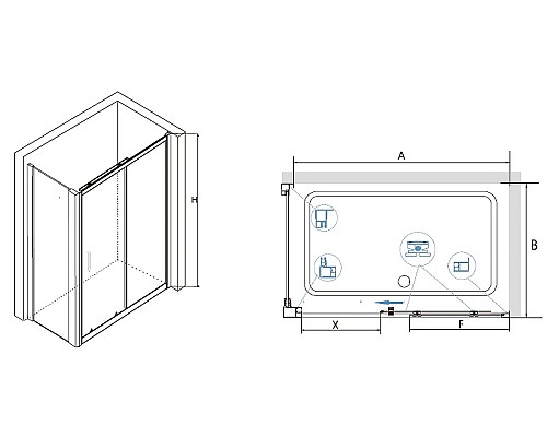 Душевой уголок RGW Classic CL-48 120x90 32094892-011 профиль Хром стекло прозрачное