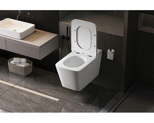 Унитаз Abber Rechteck AC1202P подвесной с сиденьем Микролифт