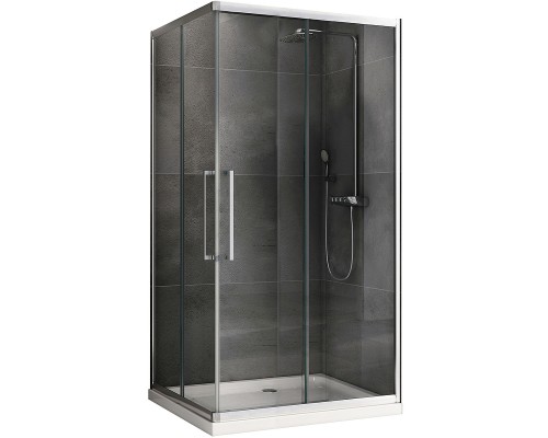 Душевой уголок Abber Schwarzer Diamant 120x80 профиль Хром стекло прозрачное