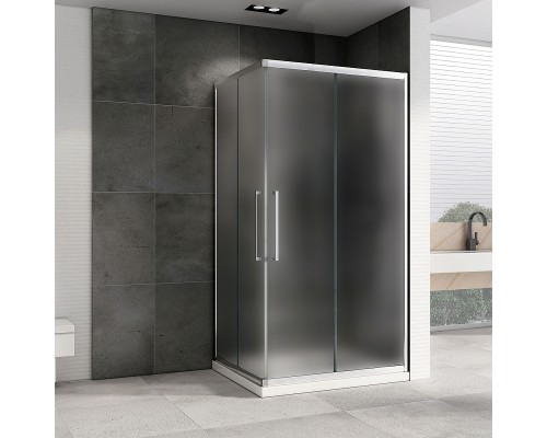 Душевой уголок Abber Schwarzer Diamant 120x80 профиль Хром стекло матовое