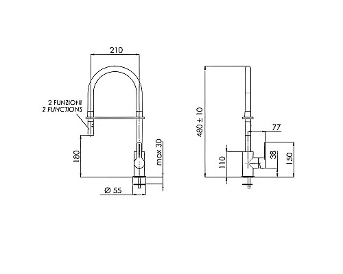 Смеситель для кухни Remer Energy EY541 Хром Черный
