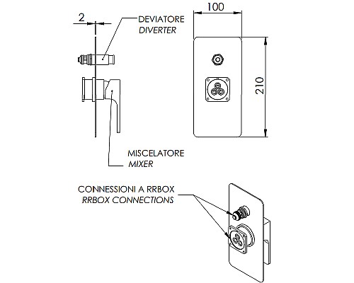 Смеситель для душа Remer Absolute AU09KBNO Черный матовый