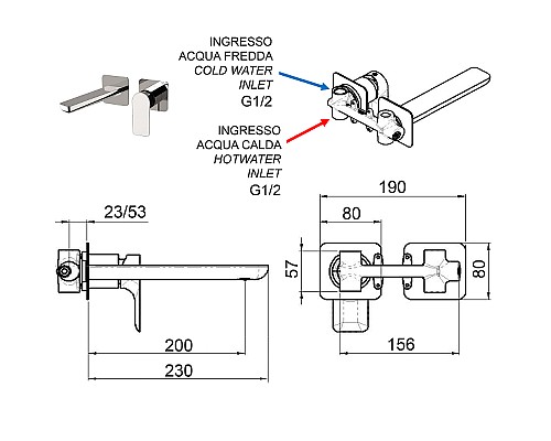 Смеситель для раковины Remer Infinity I15PL Хром