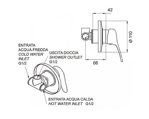 Смеситель для душа Remer Musa M30 Хром